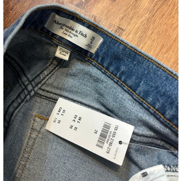 NWT Abercrombie & Fitch The 90’s Straight Low Rise Curve Love Jean Size 8R/29 - Picture 7 of 7